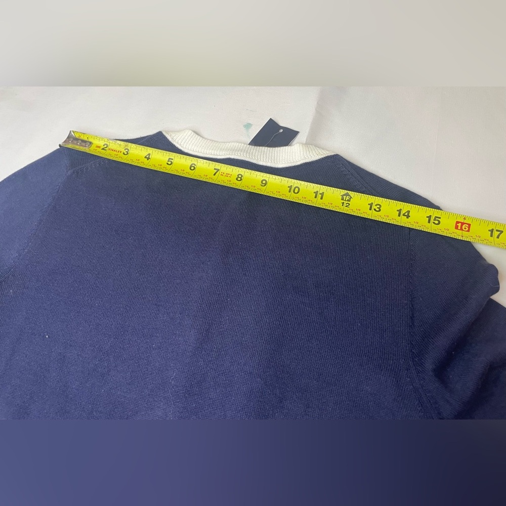 Tommy Hilfiger Teal and Navy Button-Up Cardigan - Picture 13 of 13